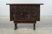 Load image into Gallery viewer, Spanish Colonial Style Carved Wood Two-Door Cabinet with Figural Relief Panels