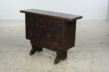 Load image into Gallery viewer, Spanish Colonial Style Carved Wood Two-Door Cabinet with Figural Relief Panels