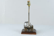 Load image into Gallery viewer, Vintage Made in Spain Model T Automobile Metal Table Lamp Wood Base 15 Inch