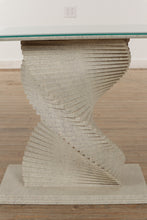 Load image into Gallery viewer, Spiral Stacked Console Table with Glass Top