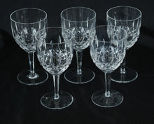 Load image into Gallery viewer, Spode Cut Crystal Wine Goblets with Diamond & Leaf Pattern, Set of 5