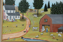 Load image into Gallery viewer, Berneta Crowder Springtime in Spring Hill Folk Art Farm Painting Original Acrylic 18x24