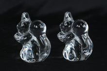 Load image into Gallery viewer, Pair Villeroy & Boch Crystal Squirrel Figurines 4” Tall Clear Art Glass