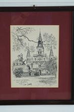 Load image into Gallery viewer, Vintage 1976 Don Davey St Louis Cathedral New Orleans Framed Lithograph 15x17