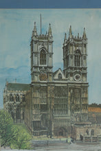 Load image into Gallery viewer, Pair of Framed Bernard Smith London Landmark Prints St Pauls Cathedral Westminster Abbey