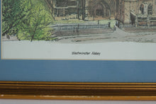 Load image into Gallery viewer, Pair of Framed Bernard Smith London Landmark Prints St Pauls Cathedral Westminster Abbey