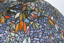 Load image into Gallery viewer, Large Tiffany Style Stained Glass Table Lamp with Floral Shade and Cast Metal Base