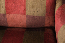 Load image into Gallery viewer, Stanford Furniture Upholstered Lounge Chairs Pair Red and Brown Plaid Barrel Armchairs