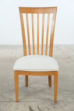 Load image into Gallery viewer, Stanley Furniture Maple Dining Chair Natural Wood Slat Back Ivory Upholstered Seat