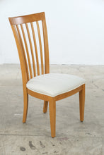 Load image into Gallery viewer, Stanley Furniture Maple Dining Chair Natural Wood Slat Back Ivory Upholstered Seat