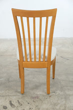 Load image into Gallery viewer, Stanley Furniture Maple Dining Chair Natural Wood Slat Back Ivory Upholstered Seat