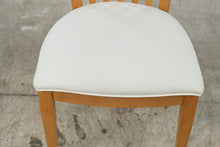 Load image into Gallery viewer, Stanley Furniture Maple Dining Chair Natural Wood Slat Back Ivory Upholstered Seat