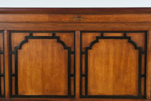 Load image into Gallery viewer, Stanley Furniture King Size Bed with Chinoiserie Style Headboard and Metal Frame