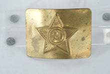 Load image into Gallery viewer, Soviet Brass Army Belt Buckle – Five-Pointed Star with Hammer and Sickle Emblem