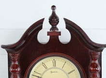 Load image into Gallery viewer, Stratford Westminster Wall Clock Battery Powered Pendulum Traditional Cherry Finish