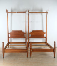 Load image into Gallery viewer, Pair of Statton Solid Cherry Quarter Tester Single Beds