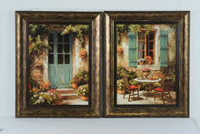 Load image into Gallery viewer, Steven Harvey Framed Wall Art Set Tuscan Door and Cafe Scene 25x31