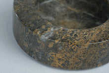 Load image into Gallery viewer, Polished Stone Ashtray Fossil Marble Round Mid Century Style Heavy Stone Dish