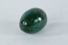 Load image into Gallery viewer, Pair Polished Stone Egg Figurines Chrysocolla Banded Calcite Decorative Eggs