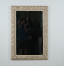 Load image into Gallery viewer, Rustic Faux-Stone Leaf Pattern Wall Mirror – 26.5" x 38.5"