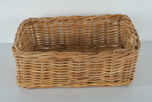 Load image into Gallery viewer, Square Woven Wicker Storage Basket – Natural Rattan Look – 19" x 15" x 6.5"