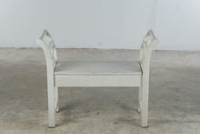 Load image into Gallery viewer, White Wood Storage Bench X Back Entryway Window Seat