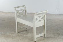 Load image into Gallery viewer, White Wood Storage Bench X Back Entryway Window Seat