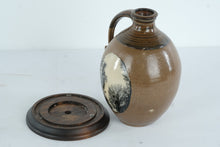 Load image into Gallery viewer, Signed Studio Pottery Stoneware Jug with Tree Motif on Wooden Base