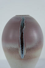Load image into Gallery viewer, Signed Studio Pottery Vase Crystalline Drip Glaze Ceramic Art Vase 12 Inch