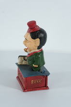 Load image into Gallery viewer, Cast Iron “Stump Speaker” Mechanical Bank – 10” Tall Collectible