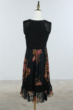 Load image into Gallery viewer, Sue Wong Black Silk Floral Crochet Lace Midi Dress Size 8