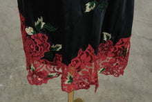 Load image into Gallery viewer, Sue Wong Nocturne Black Silk Red Lace Sequin Floral Dress Size 8