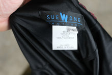 Load image into Gallery viewer, Sue Wong Nocturne Black Silk Red Lace Sequin Floral Dress Size 8