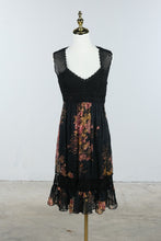 Load image into Gallery viewer, Sue Wong Nocturne Black Silk Red Lace Sequin Floral Dress Size 8