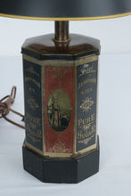 Load image into Gallery viewer, Country Store General Store Sugar Tin Table Lamp Primitive Farmhouse Decor