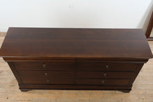 Load image into Gallery viewer, Sumter Furniture Dark Cherry Triple Dresser with Felt Lined Drawers