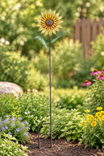 Load image into Gallery viewer, Large Metal Sunflower Garden Stake Rustic Yard Art 44 Inch Flower Decor
