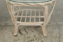 Load image into Gallery viewer, Vintage Rattan Four-Piece Living Room Set with Floral Upholstery and Glass Tables
