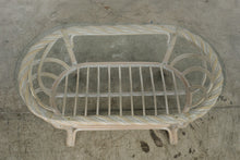 Load image into Gallery viewer, Vintage Rattan Four-Piece Living Room Set with Floral Upholstery and Glass Tables