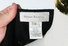 Load image into Gallery viewer, Vintage Susan Bristol 2001 Black Hand Embroidered Floral Wool Cardigan Small