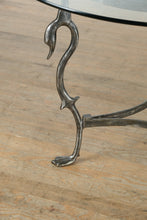 Load image into Gallery viewer, 42" Round Glass Top Dining Set with Swan Base and 4 Parsons Chairs