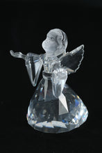 Load image into Gallery viewer, Swarovski Crystal Angel Figurine – Article #194761, Faceted Clear Crystal with Frosted Face (3.5")