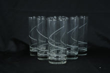 Load image into Gallery viewer, Mikasa “Cheers” Spiral Etched Highball Tumblers, Set of Six