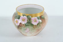 Load image into Gallery viewer, Antique T&V Limoges France Hand-Painted Bowl β Pink Wild Roses & Gold Rim β Early 1900s Porcelain Art