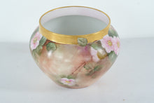 Load image into Gallery viewer, Antique T&V Limoges France Hand-Painted Bowl β Pink Wild Roses & Gold Rim β Early 1900s Porcelain Art
