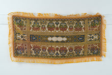 Load image into Gallery viewer, Vintage Middle Eastern Textile Wall Hanging – Metallic Embroidered Floral & Script Design, Fringed
