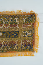 Load image into Gallery viewer, Vintage Middle Eastern Textile Wall Hanging – Metallic Embroidered Floral & Script Design, Fringed