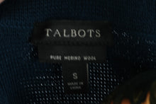 Load image into Gallery viewer, Talbots Pure Merino Wool Navy Knit Blazer Jacket Small
