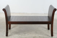 Load image into Gallery viewer, Dark Wood Sleigh End Bench
