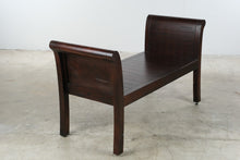 Load image into Gallery viewer, Dark Wood Sleigh End Bench